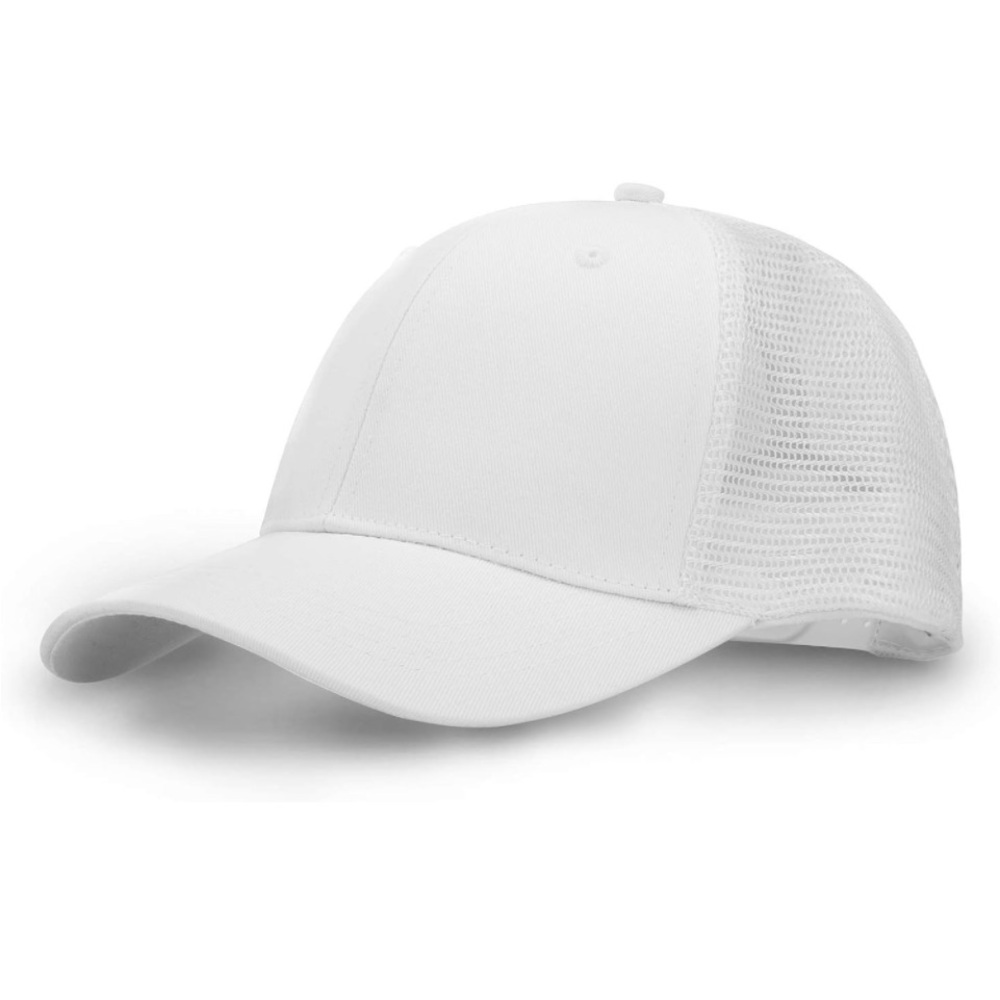 💕 Women’s White Low Profile Baseball Style Mesh Back Hat Adj Snapback OS